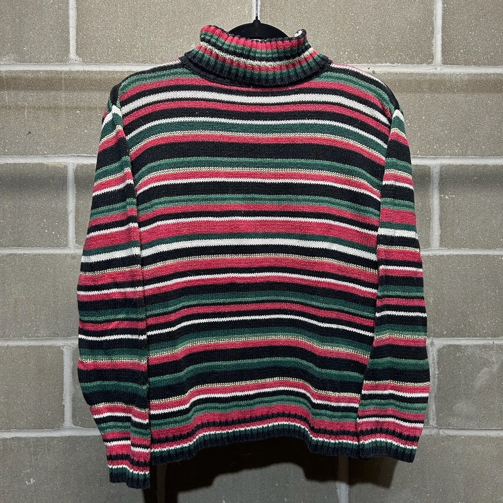 SOLD: Striped Tiara International Turtleneck Sweater